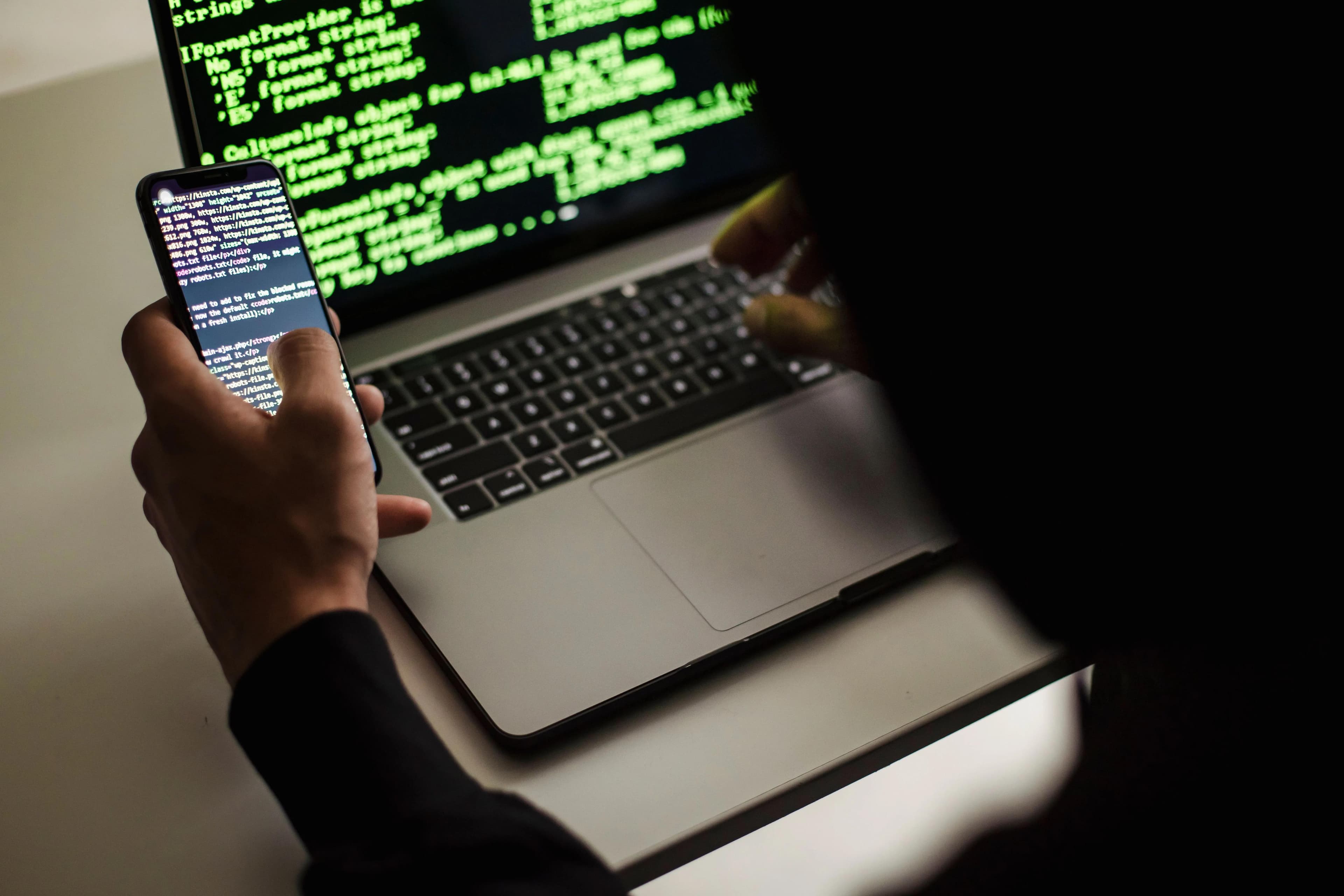 Hacker on computer