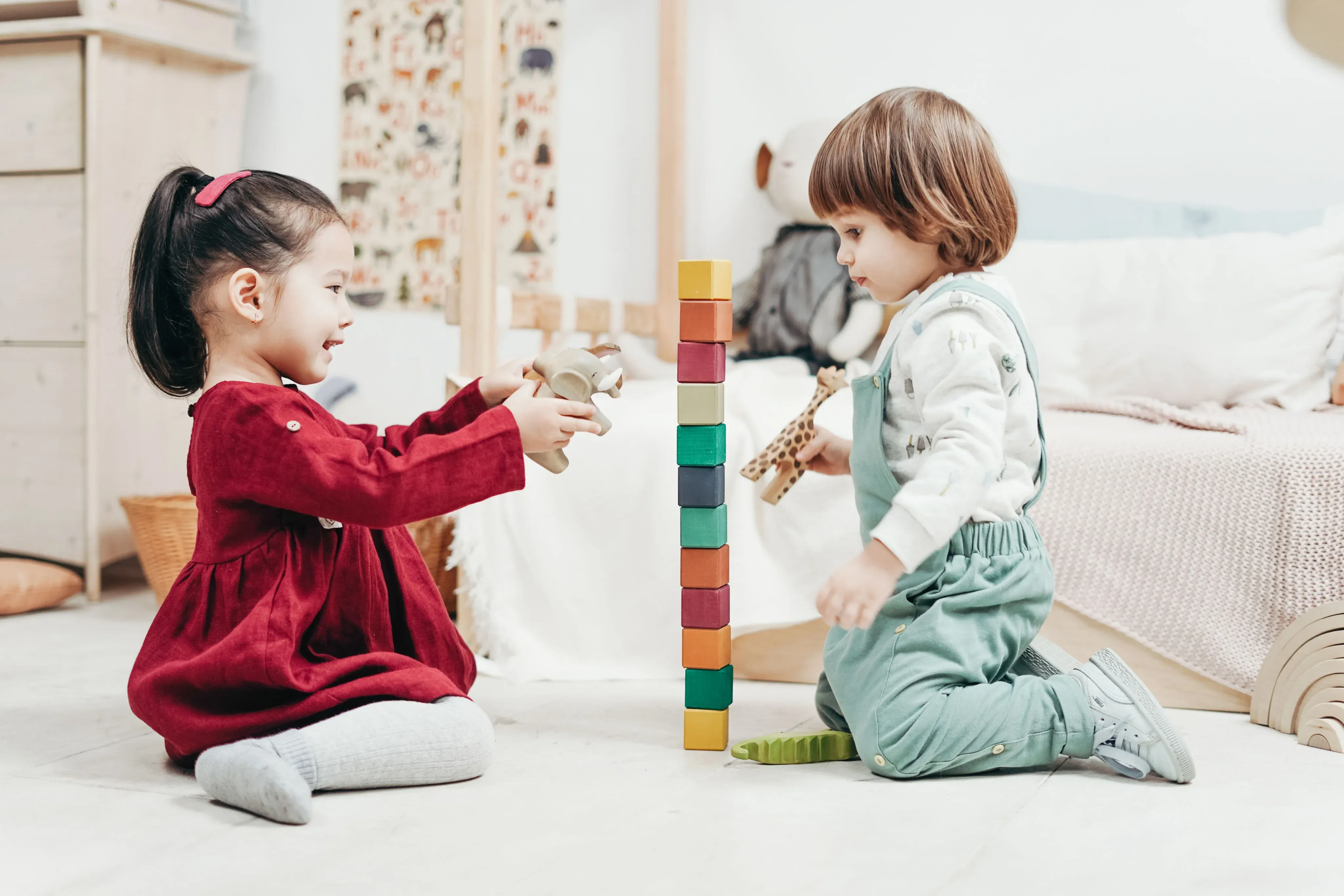 Two kids playing together